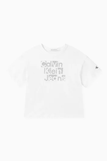 Metallic Logo-print T-shirt in Cotton