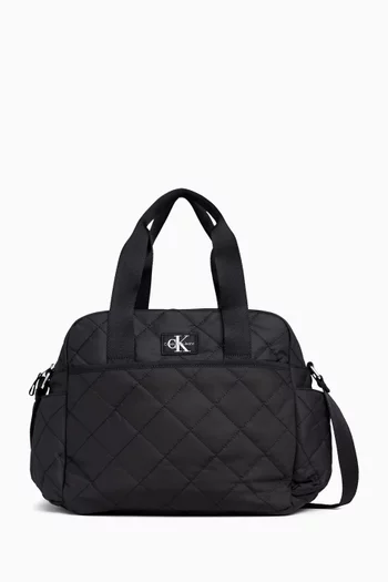 Puffer Diaper Bag in Quilted Nylon