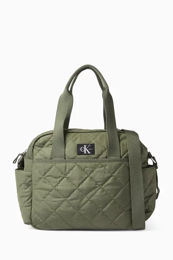Puffer Diaper Bag in Quilted Nylon