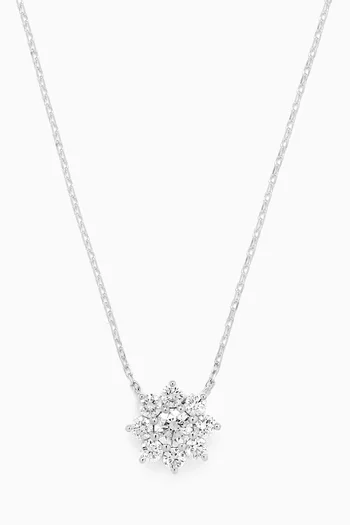 Flower Diamond Necklace in 18kt White Gold