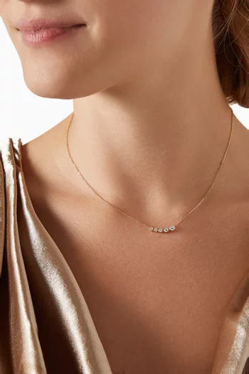 Half Moon Diamond Necklace in 18kt Yellow Gold