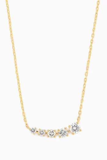 Half Moon Diamond Necklace in 18kt Yellow Gold