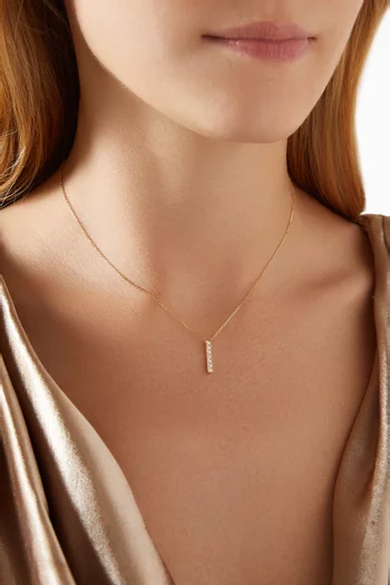 Diamond Bar Necklace in 18kt Yellow Gold