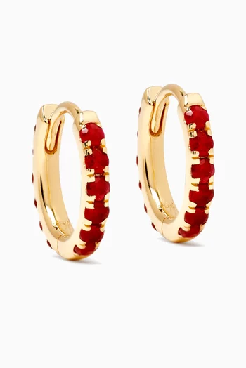 Ruby Hoop Earrings in 18kt Gold