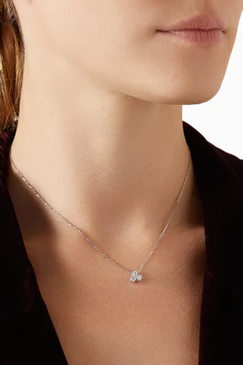 Diamond Cluster Pendant Necklace in 18kt White Gold