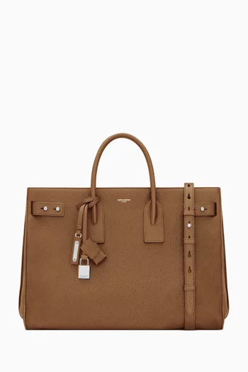 Sac de Jour Thin Large Top-handle Bag in Grained Leather
