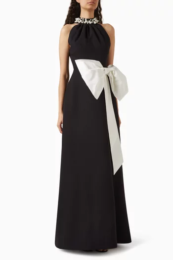 Sleeveless Bow-detail Gown