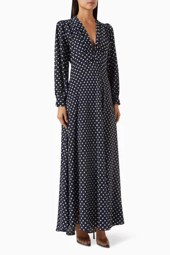 Emory Polka-dot Print Dress in Silk