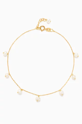 Pearl Charm Bracelet in 18kt Gold
