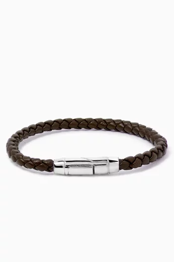 Braid Clasp Bracelet in Leather