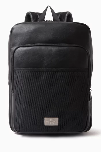 Slim Square Backpack in Faux Leather