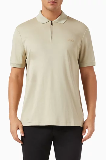 Welt Zip Polo Shirt in Cotton