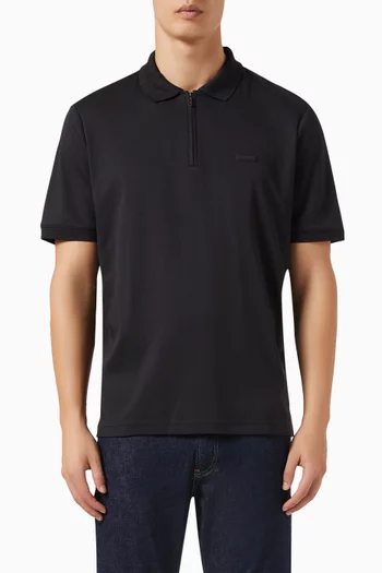 Welt Zip Polo Shirt in Cotton