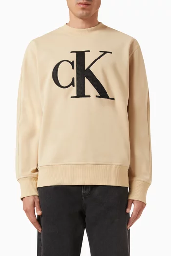Perforated Logo Sweater in Recycled Polyester
