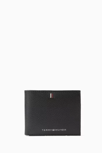 Logo Bi-fold Wallet in Grained Leather