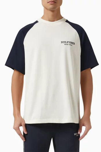 Colourblocked Monotype T-shirt in Cotton Jersey