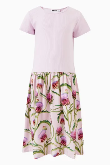 Seashell Love-print Dress in Organic Cotton