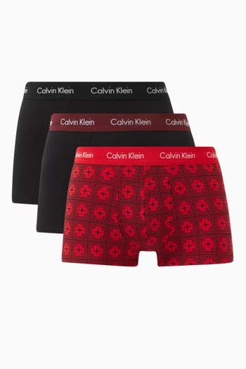 Logo Trunks in Stretch Cotton, Set of 3