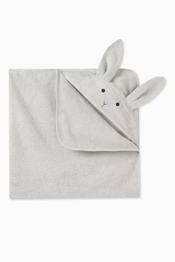 منشفة بغطاء رأس على شكل أرنب قطن تيري