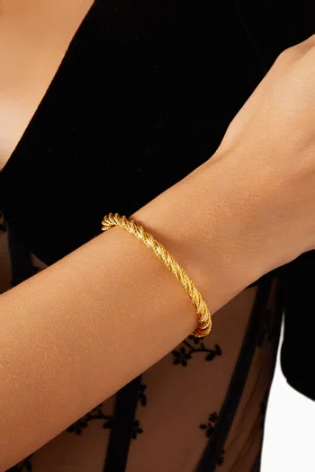 Rome Chunky Bangle in 24kt Gold-plated Brass