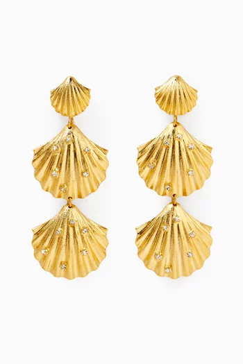 Fabienne Shell Earrings in 24kt Gold-plated Brass