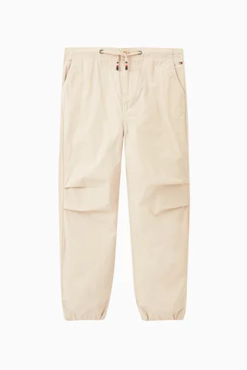 Wide Leg Oversized Parachute Trousers in Cotton