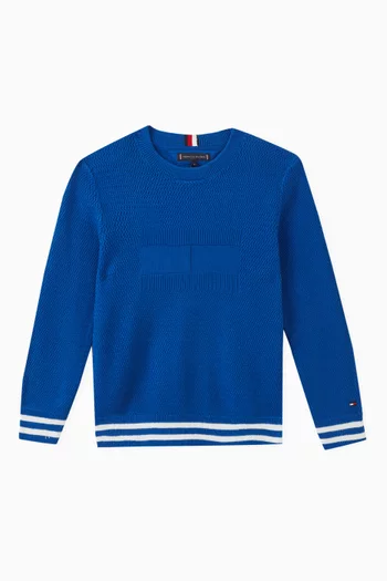 Tonal Flag Sweater in Cotton