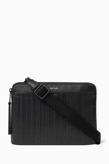 Shadow Stripe Musette Bag in Leather