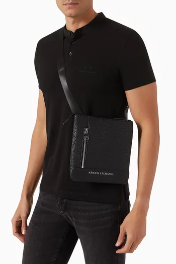 Capri AX Logo Crossbody Bag in Faux Leather