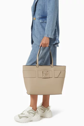 حقيبة يد سوزي متوسطة بشعار AX جلد صناعي