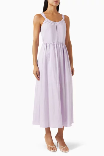 Sleeveless Maxi Dress in Linen-blend