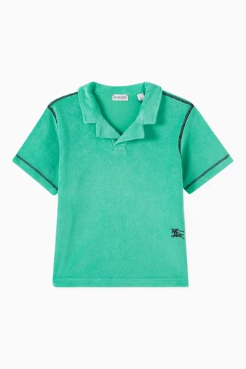 Embroidered Polo Shirt in Cotton-blend Towelling