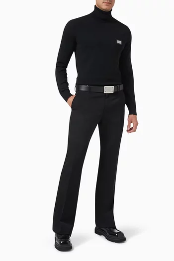Logo-plaque Turtleneck Sweater in Wool