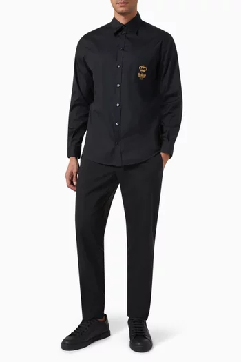 قميص بقصة مارتيني قطن بوبلين