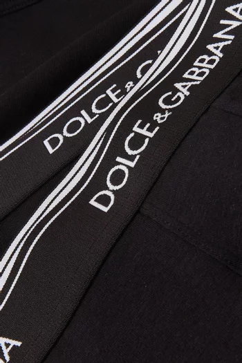 طقم بوكسر بحزام خصر بشعار الماركة جيرسيه مطاطي، قطعتان