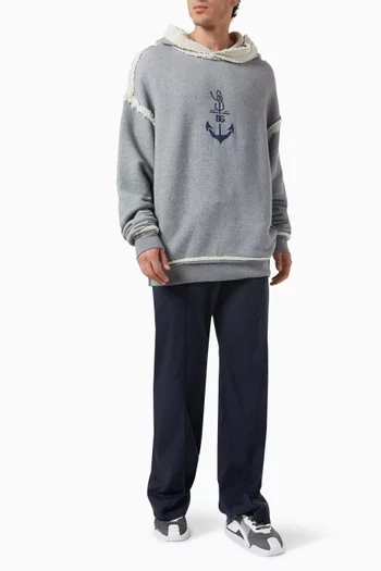 Marina Print Hoodie in Cotton Jersey