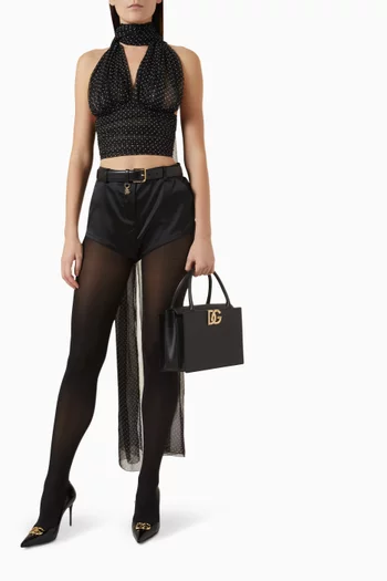 Medium 3.5 Logo-plaque Tote Bag in Leather