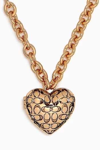 Signature Quilted Heart Locket Necklace