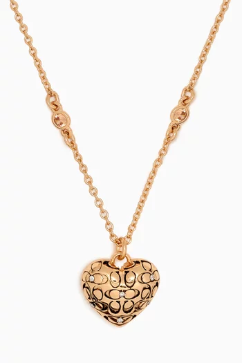 Signature Quilted Heart Pendant Necklace
