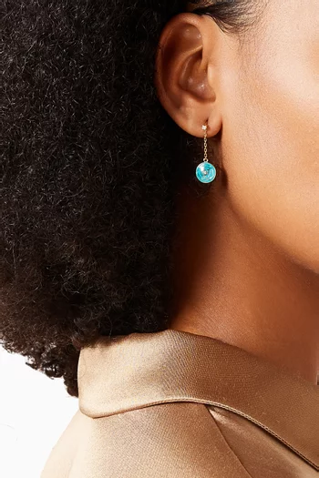 Ward Diamond & Enamel Drop Earrings in 18kt Gold
