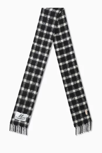 Check Scarf in Alpaca Wool Blend Knit
