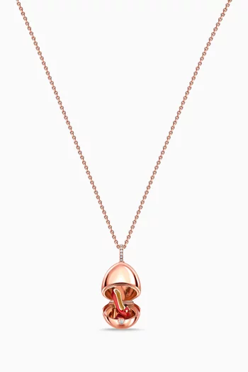 Essence Diamond Shoe Locket Necklace in 18kt Rose Gold