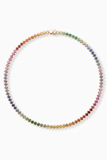 Colours of Love Cosmic Curve Rainbow Necklace in 18kt Rose Gold