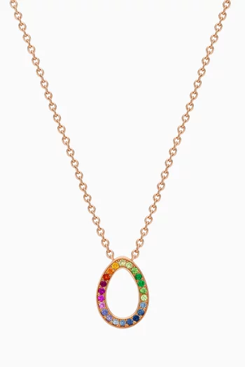 Colours of Love Sasha Rainbow Egg Pendant Necklace in 18kt Rose Gold