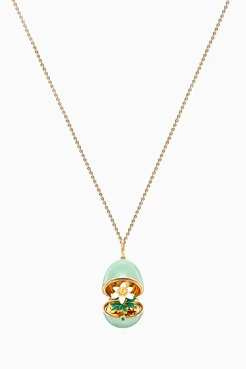 Essence Sapphire & Emerald Anemone Locket Necklace in 18kt Gold