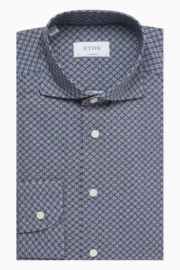 Geometric Print Shirt in Cotton