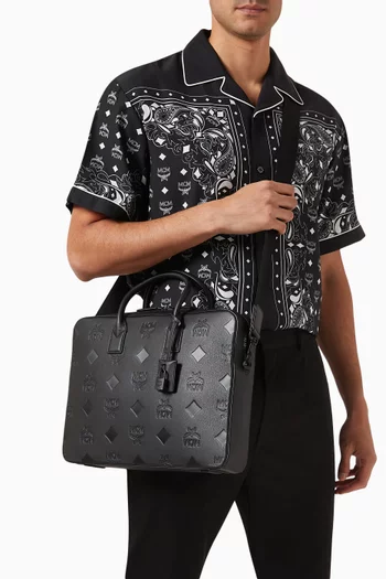 Large Klassik Maxi Monogram Laptop Bag in Leather