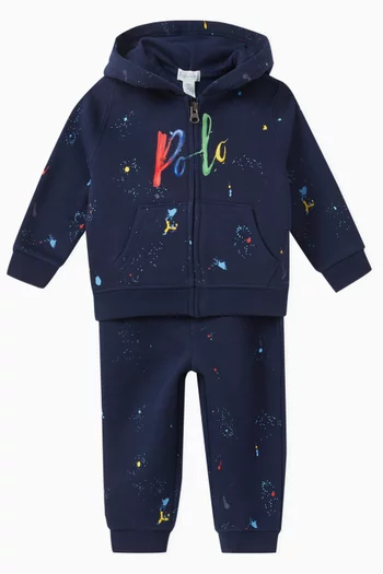 Paint Splatter Hoodie and Pants Set in Cotton