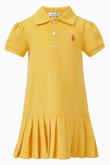 Short-Sleeve Polo Dress in Cotton