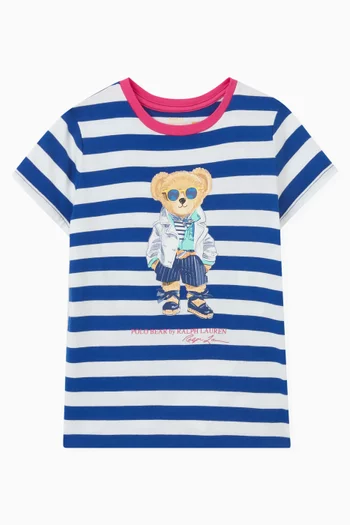 Striped 'Bear' T-Shirt in Cotton